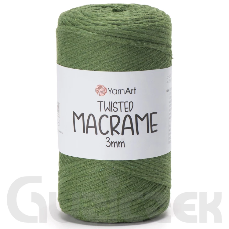 YarnArt twisted macrame 3mm 787 oliwka