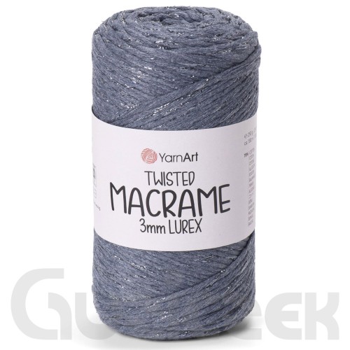 YarnArt twisted macrame 3mm lurex 761 jeans