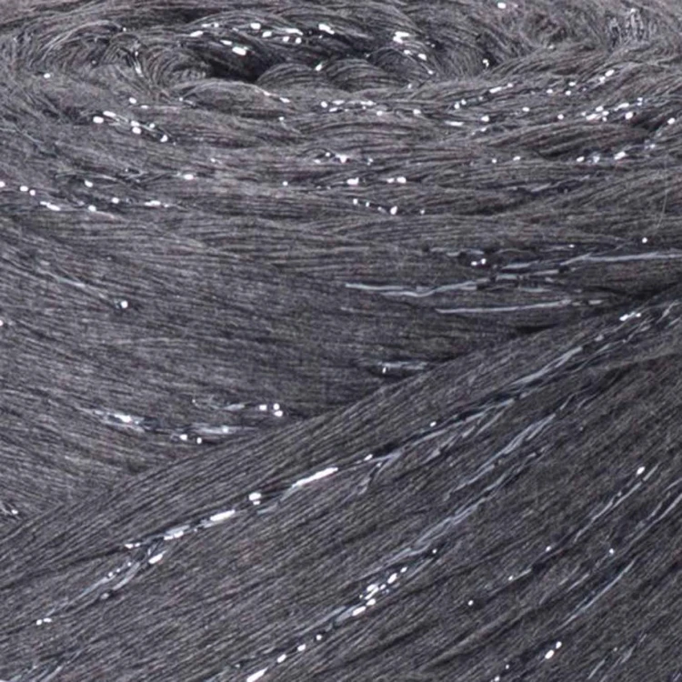 YarnArt twisted macrame 3mm lurex 758 ciemny szary