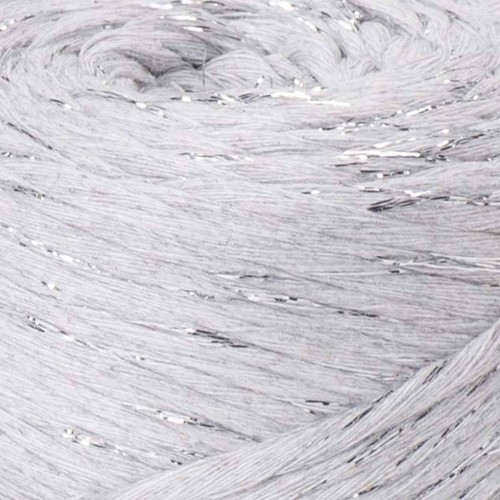 YarnArt twisted macrame 3mm lurex 756 popielaty