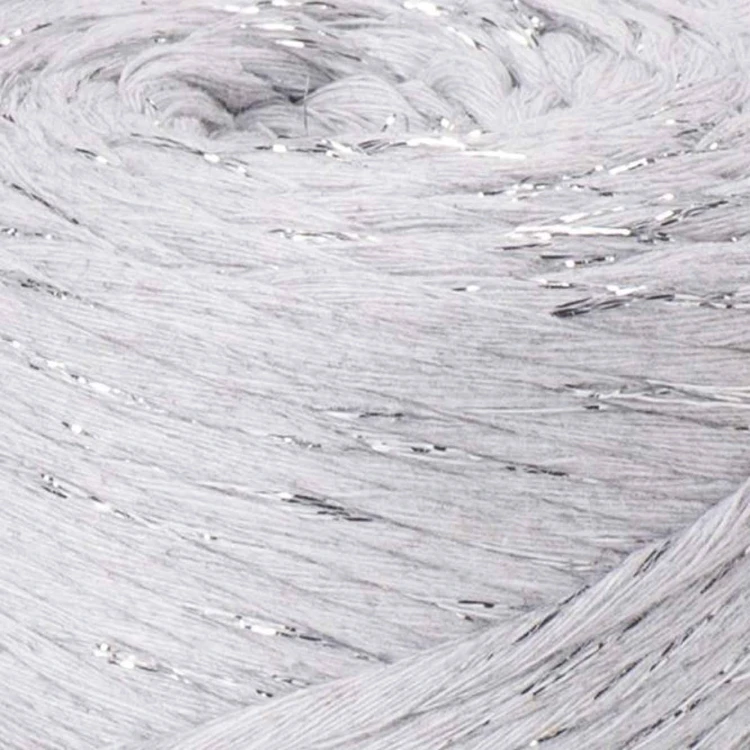 YarnArt twisted macrame 3mm lurex 756 popielaty