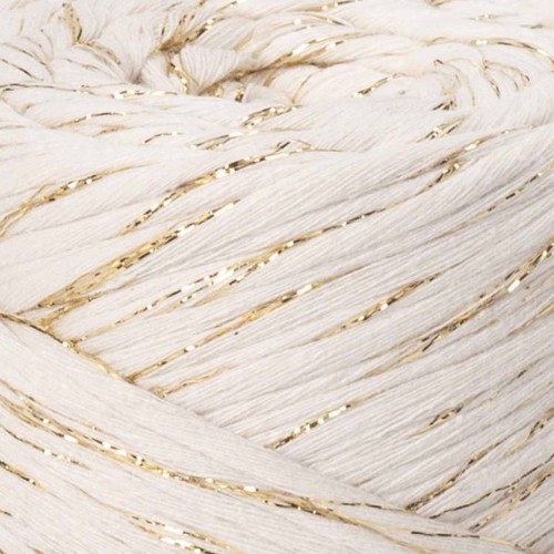 YarnArt twisted macrame 3mm lurex 752 naturalny