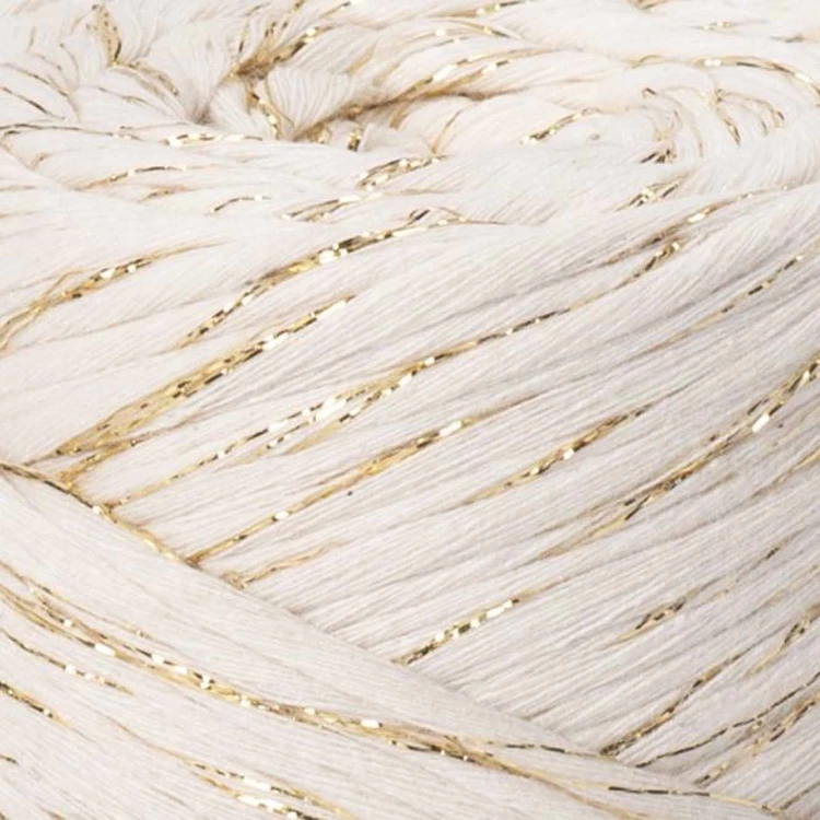 YarnArt twisted macrame 3mm lurex 752 naturalny