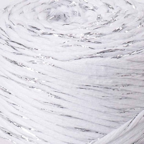 YarnArt twisted macrame 3mm lurex 751 biały
