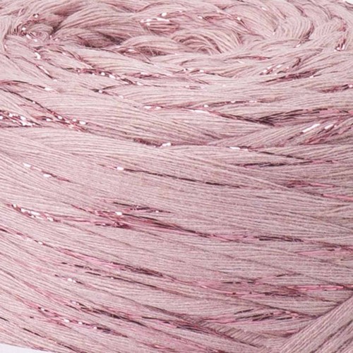 YarnArt twisted macrame 3mm lurex 792 brudny róż