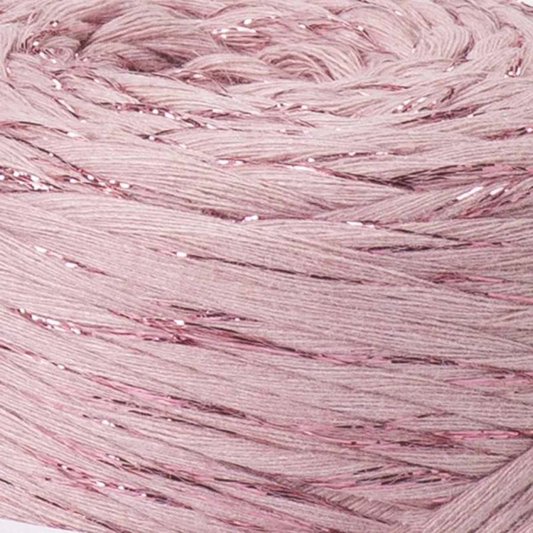 YarnArt twisted macrame 3mm lurex 792 brudny róż