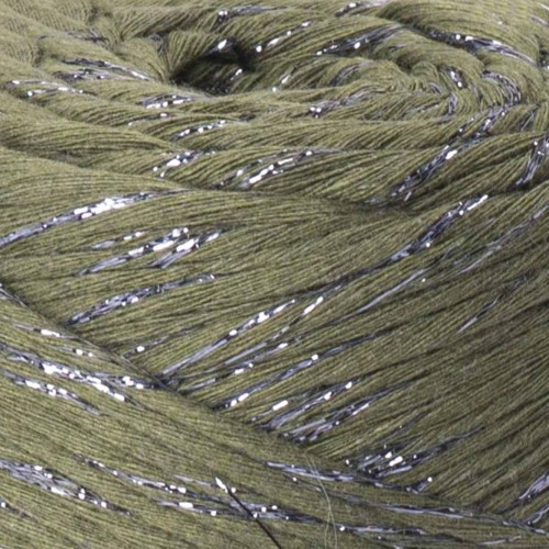 YarnArt twisted macrame 3mm lurex 787 oliwka