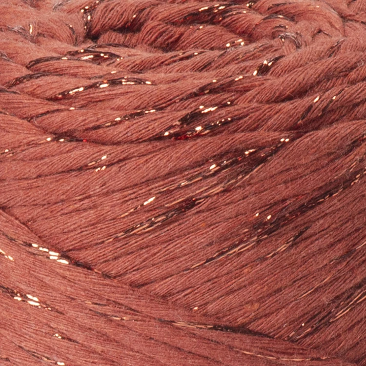 YarnArt twisted macrame 3mm lurex 785 cegła