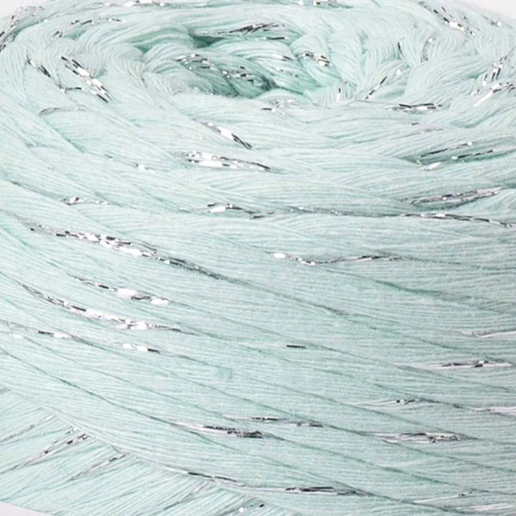 YarnArt twisted macrame 3mm lurex 775 miętowy