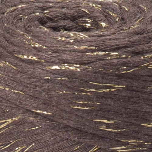 YarnArt twisted macrame 3mm lurex 769 czekoladowy