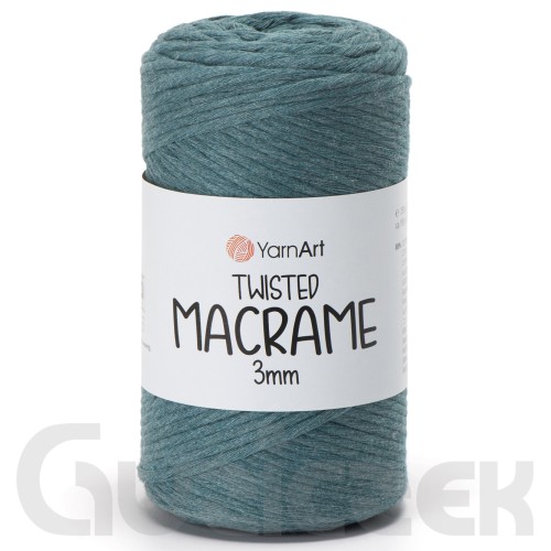 YarnArt twisted macrame 3mm 795 patynowa zieleń