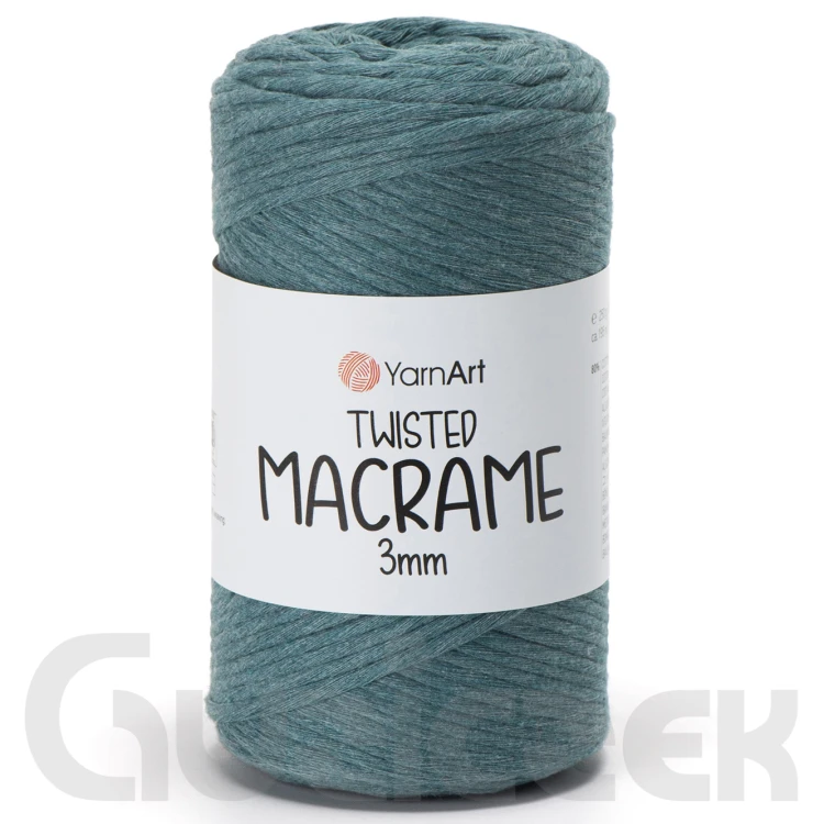 YarnArt twisted macrame 3mm 795 patynowa zieleń