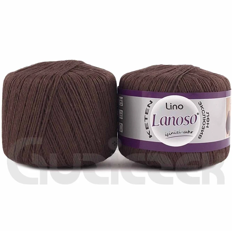 Włóczka Lanoso Lino 926 ciemny brązowy