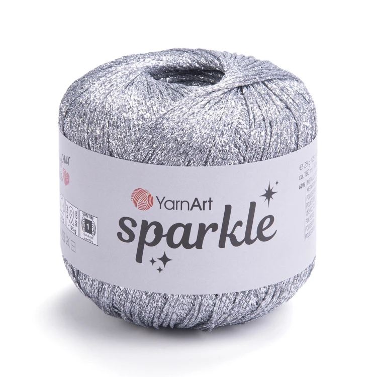 Kordonek YarnArt Sparkle 1300 srebrny