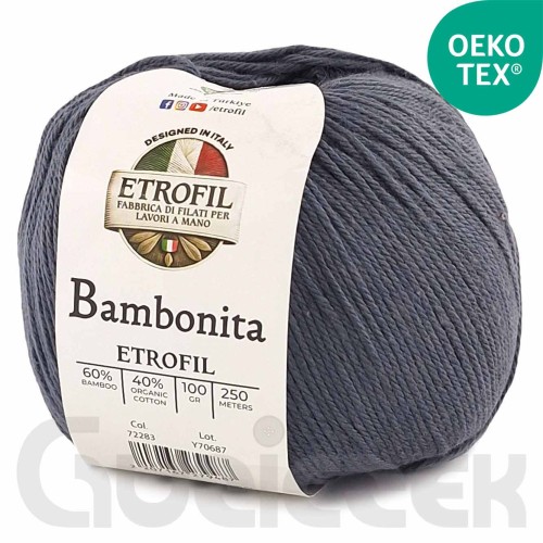 Włóczka Etrofil Bambonita 79197 ciemny szary