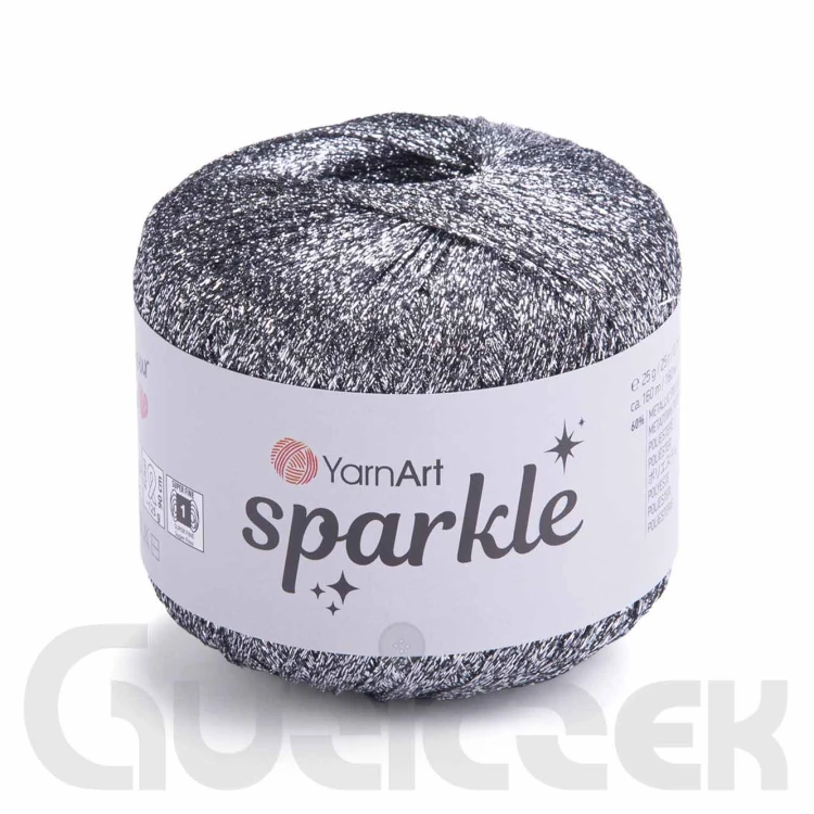 Kordonek YarnArt Sparkle 1303 ciemny srebrny