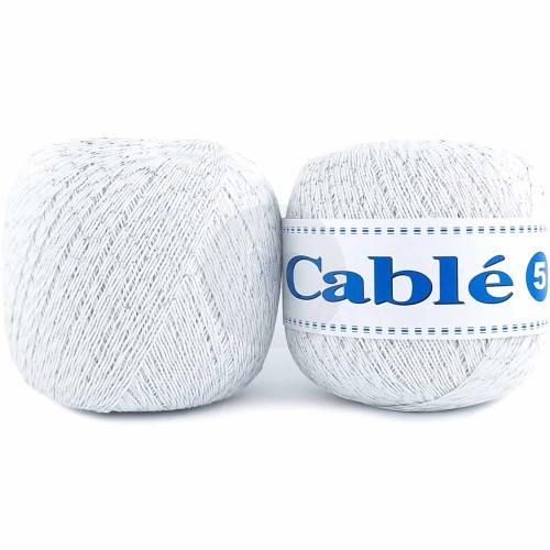 Kordonek Cable 5 biały ze srebrnym 001-S