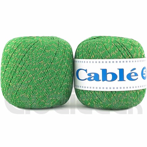 Kordonek Cable 5 zielony ze złotym 147-G