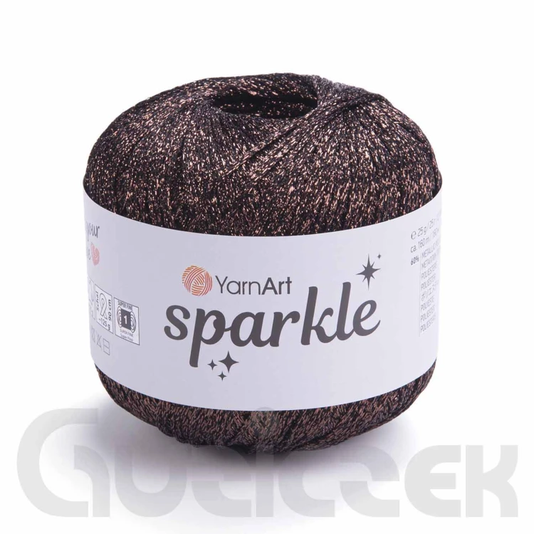 Kordonek YarnArt Sparkle 1354 ciemny brąz