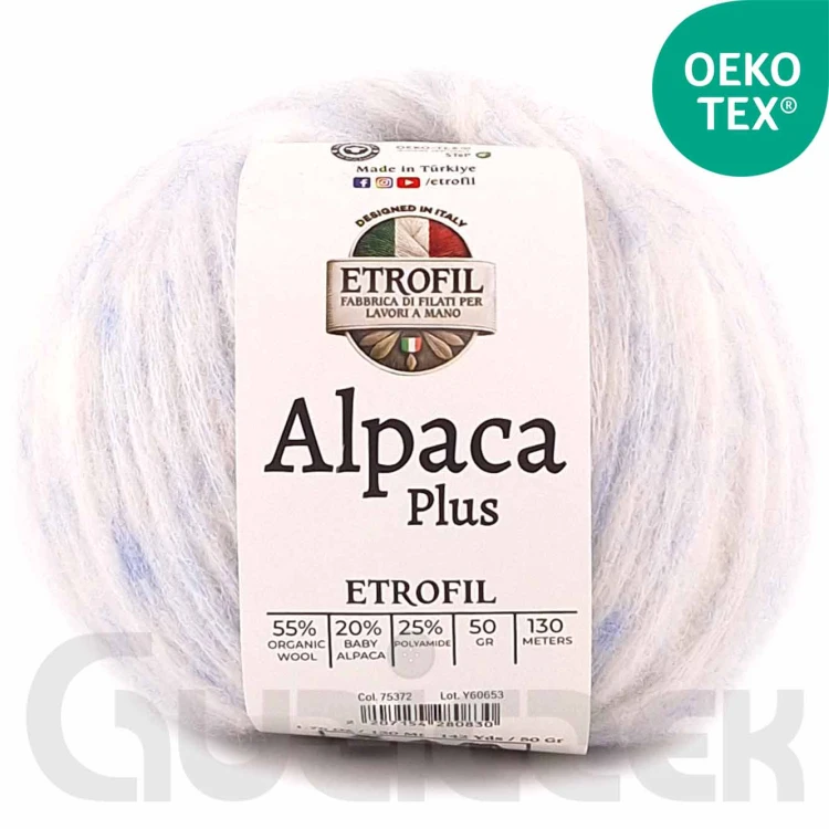Włóczka Etrofil Alpaca Plus 75372 białobłękitny