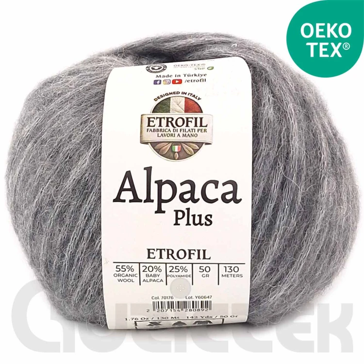 Włóczka Etrofil Alpaca Plus 70176 szary