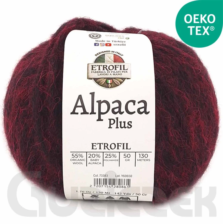 Włóczka Etrofil Alpaca Plus 73383 bordowoczarny