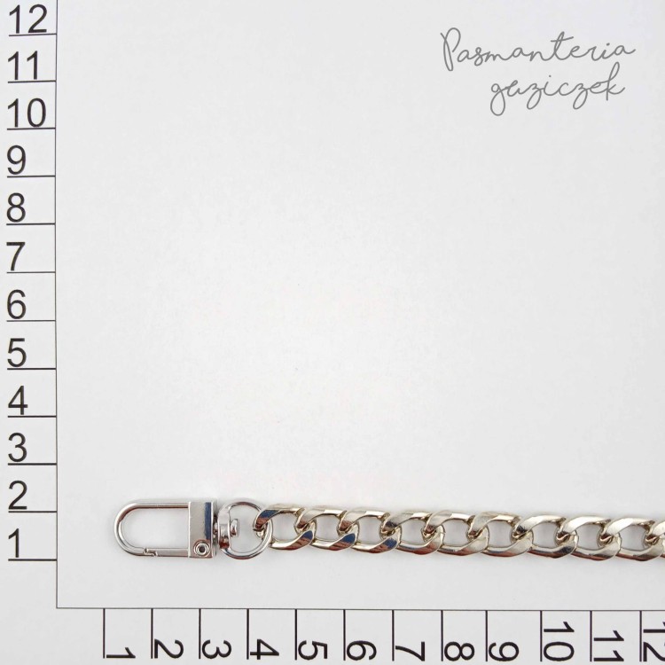 Łańcuszek 40cm srebrny z karabińczykiem