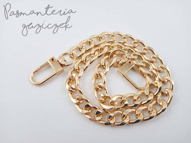 Łańcuszek 40cm złoty z karabińczykiem