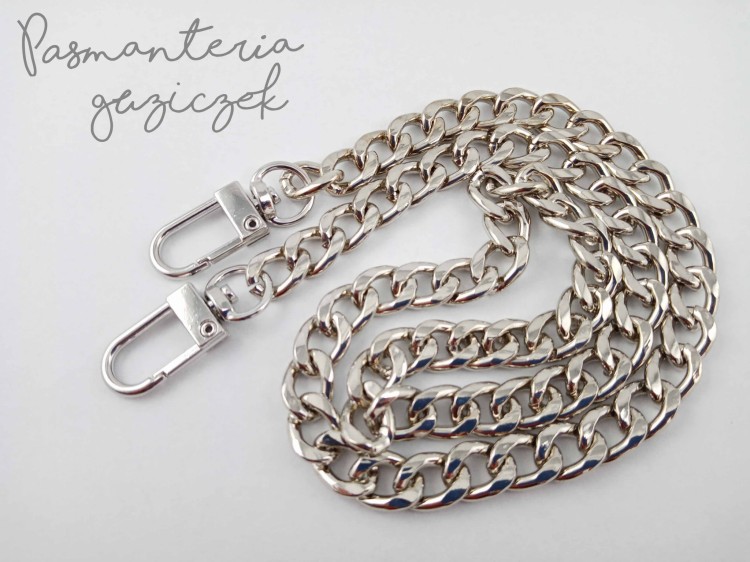 Łańcuszek 60cm srebrny z karabińczykiem