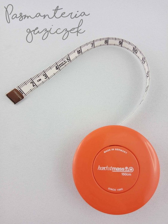 Centymetr krawiecki zwijany niemiecki pomarańczowy