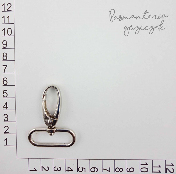 Karabińczyk 32mm srebrny