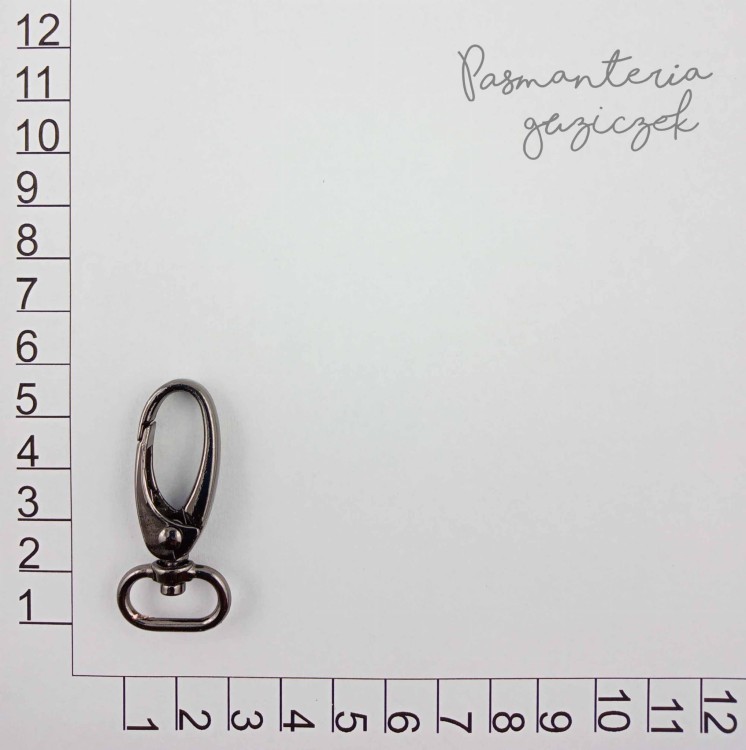 Karabińczyk 15mm czarny nikiel