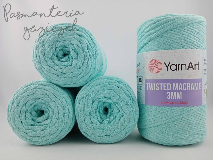 YarnArt twisted macrame 3mm 775 miętowy