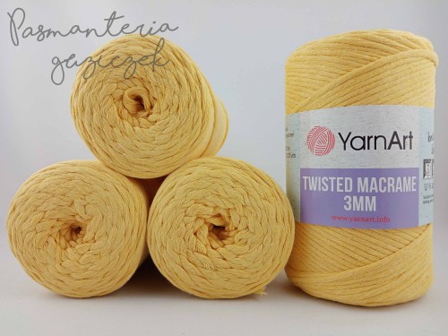 YarnArt twisted macrame 3mm 764 żółty