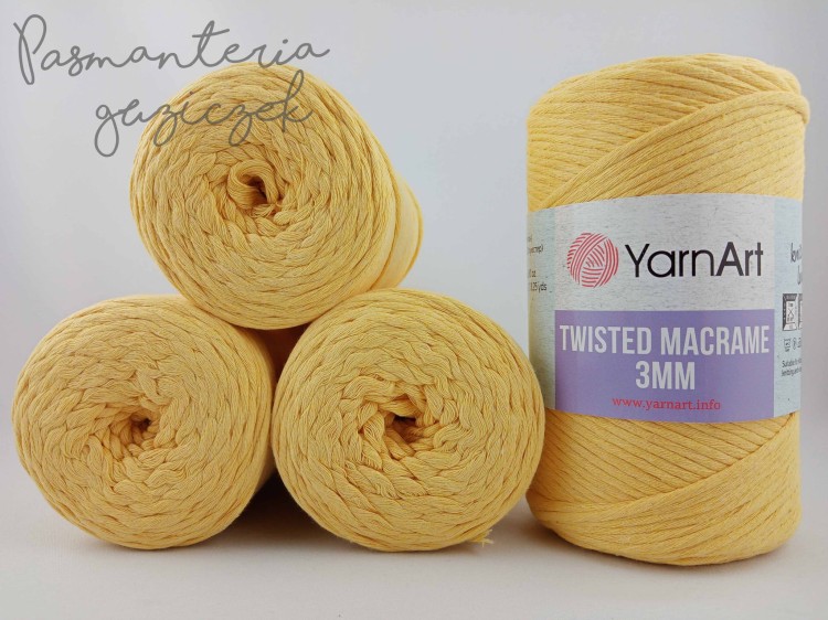 YarnArt twisted macrame 3mm 764 żółty