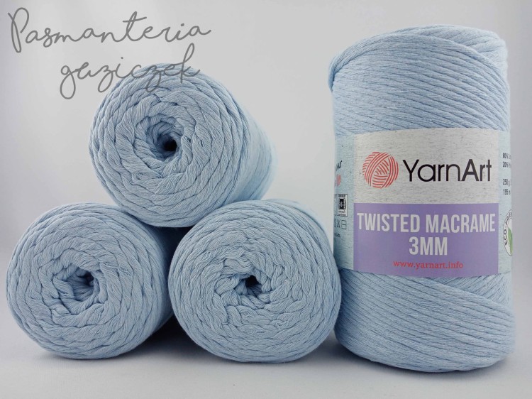 YarnArt twisted macrame 3mm 760 błękitny