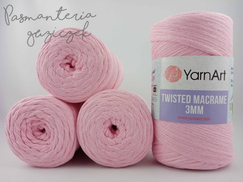 YarnArt twisted macrame 3mm 762 jasny róż