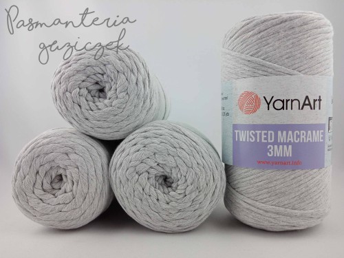 YarnArt twisted macrame 3mm 756 popielaty