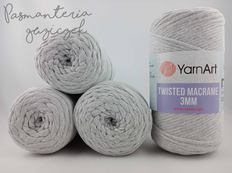 YarnArt twisted macrame 3mm 756 popielaty