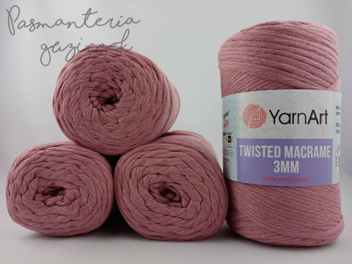 YarnArt twisted macrame 3mm 792 brudny róż