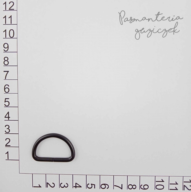 Półkole 25x15x3 mm czarne