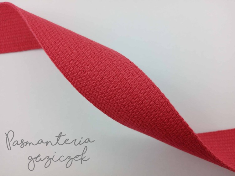 Pasek parciany bawełniany 3cm czerwony