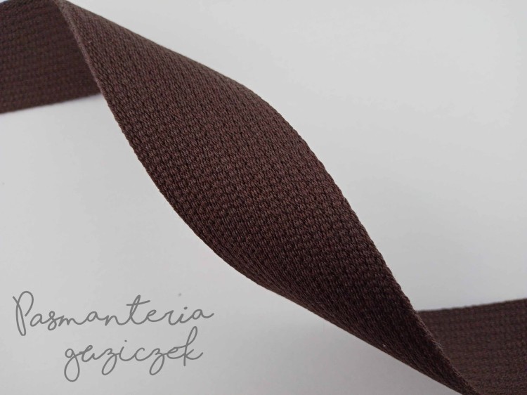 Pasek parciany bawełniany 3cm brązowy