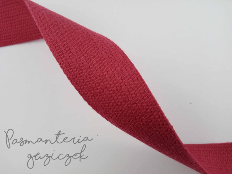 Pasek parciany bawełniany 3cm bordowy