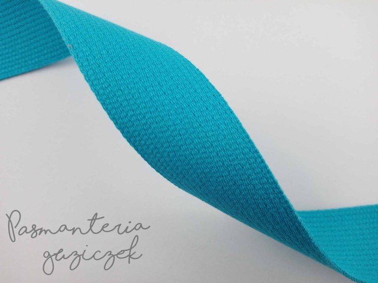 Pasek parciany bawełniany 3cm turkusowy