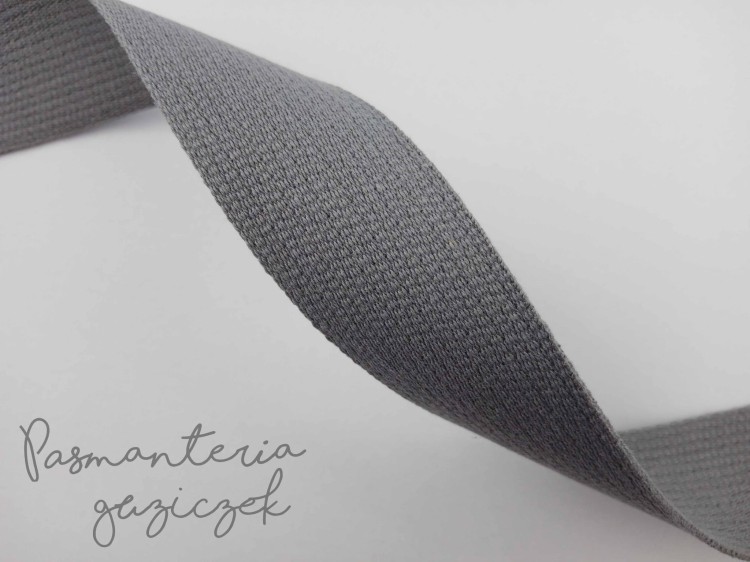 Pasek parciany bawełniany 3cm szary
