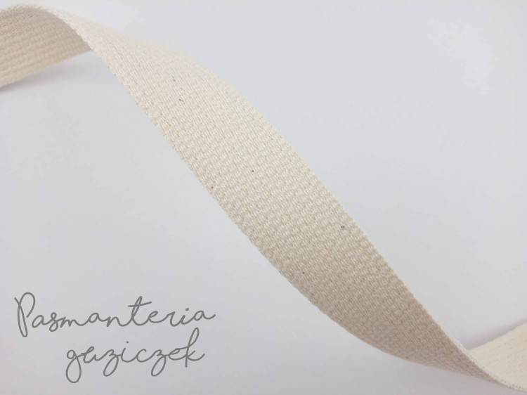 Pasek parciany bawełniany 20mm ecru