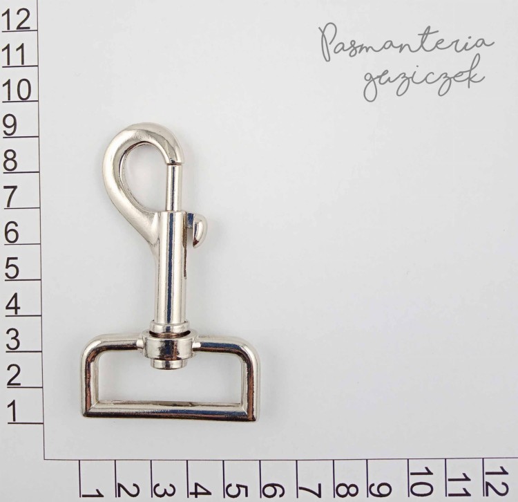 Karabińczyk 38mm srebrny