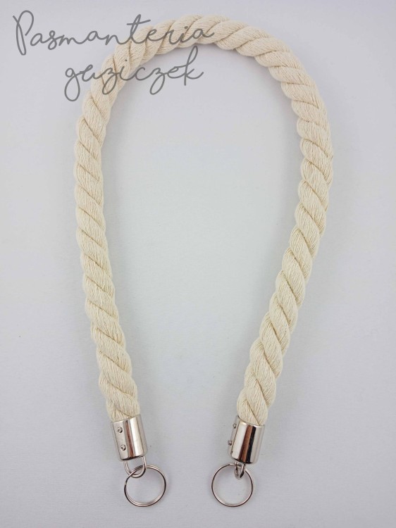 Bawełniany sznur do torebki 70cm ecru
