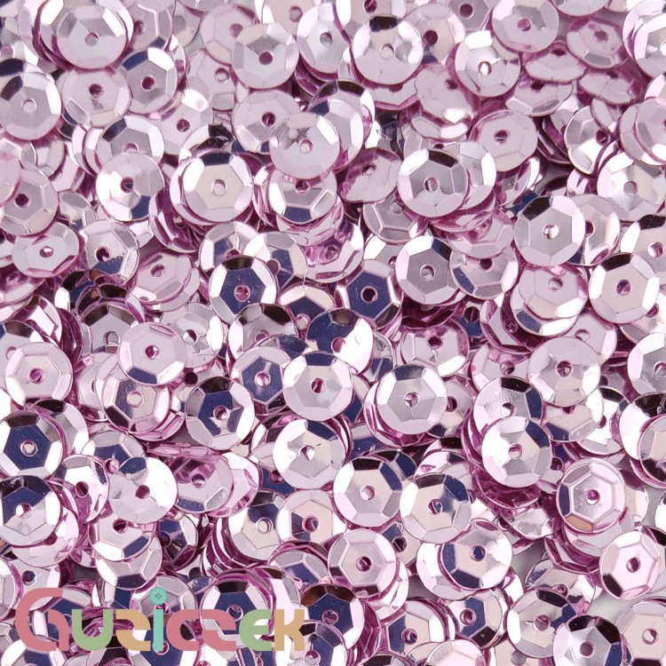 Cekiny 6mm, 25 gram różowe jasne